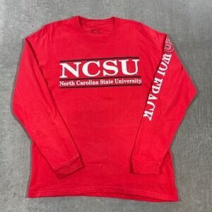 NCSU North Carolina State University Wolfpack Mens Medium Red LS T-Shirt